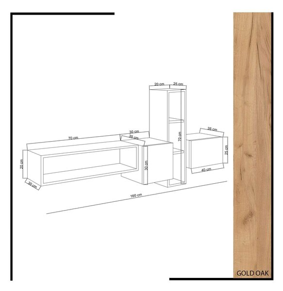 Hanah Home TV Unit Oak White Kumkuat