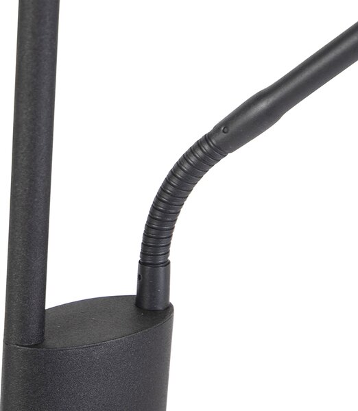 Modern állólámpa fekete, LED-del és dimmerrel, olvasólámpával - Jazzy