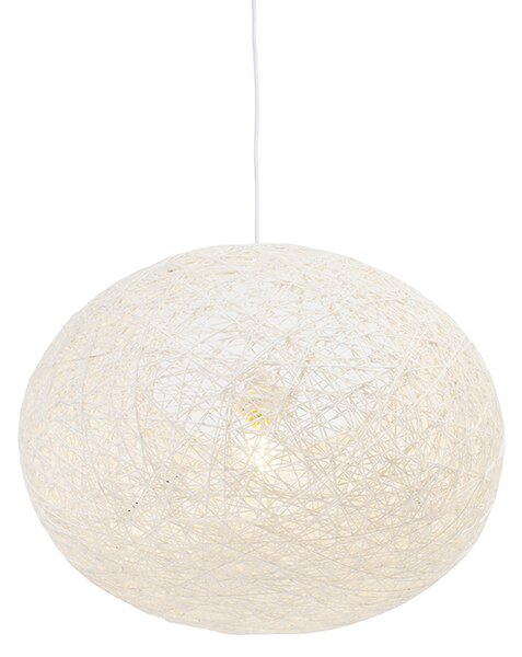 Rusztikus lógólámpa fehér 50 cm - Corda Flat