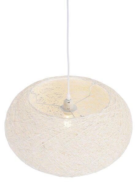 Rusztikus lógólámpa fehér 50 cm - Corda Flat