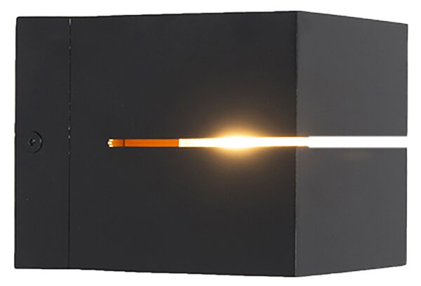 Modern fali lámpa fekete és arany 9,7 cm - Transfer Groove