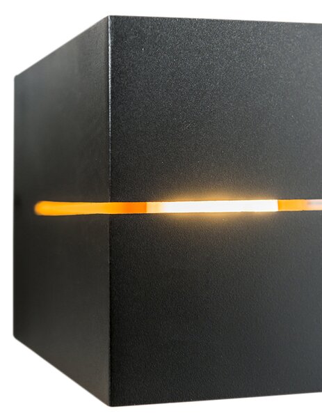 Modern fali lámpa fekete és arany 9,7 cm - Transfer Groove