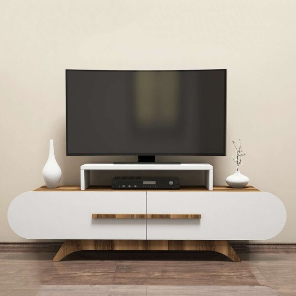 Hanah Home TV Stand Walnut White Rose - Walnut, White