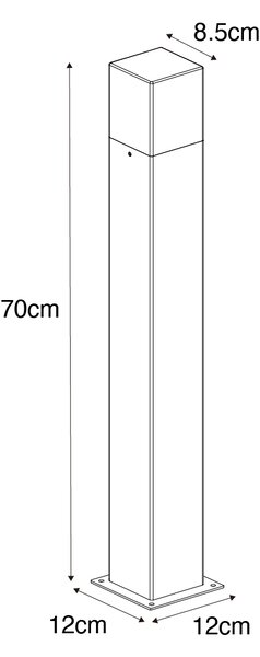 Ipari kültéri állólámpa rozsdabarna 70 cm IP44 - Denmark