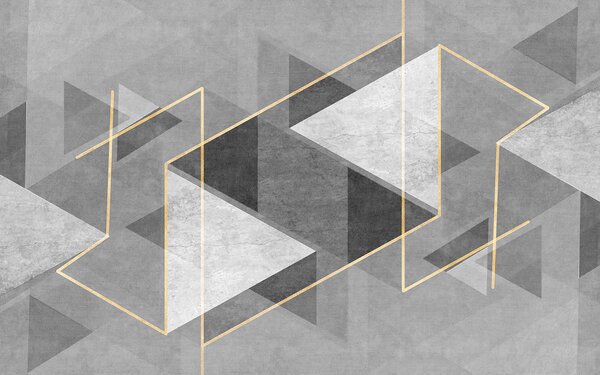 Fotótapéta Szürke és fehér geometrikus design, Geometriai 3D fotótapéta, Népszerű fotótapéta, u74080 - Tapeko.hu