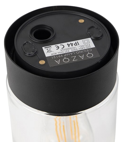 Modern mennyezeti lámpa fekete 22,6 cm IP44 - Jarra