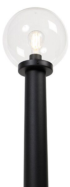 Álló kültéri lámpa fekete átlátszó gömbbel 100 cm IP44 - Sfera
