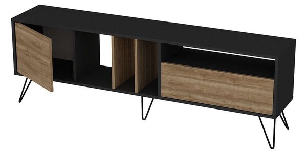 Hanah Home TV Stand Walnut Black Mistico (180) - Walnut, Black