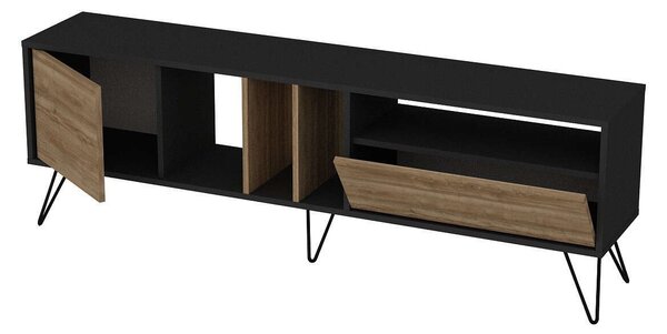 Hanah Home TV Stand Walnut Black Mistico (180) - Walnut, Black