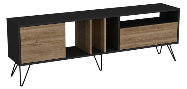 Hanah Home TV Stand Walnut Black Mistico (180) - Walnut, Black