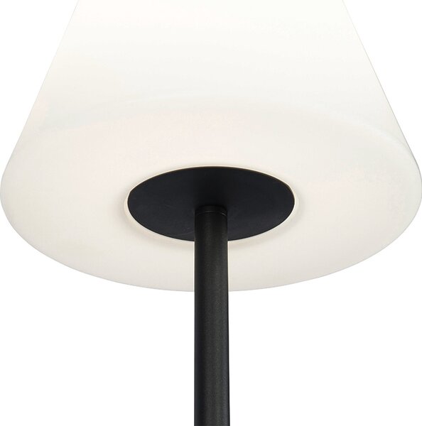 Kültéri állólámpa fekete fehér árnyékolóval IP65 25 cm - Virginia