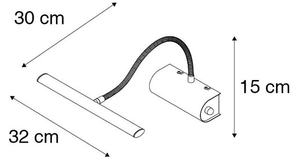 Design fali lámpa fekete 32 cm LED-del és dimmerrel - Tableau