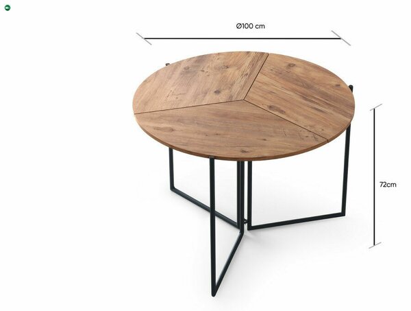 Hanah Home Dining Table Atlantic Pine Yaprak - 1201
