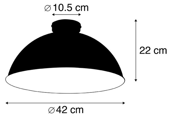 Mennyezeti lámpa fekete arannyal 42 cm állítható - Magnax