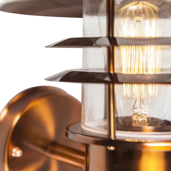 Vintage kültéri fali lámpa réz IP44 - Prato