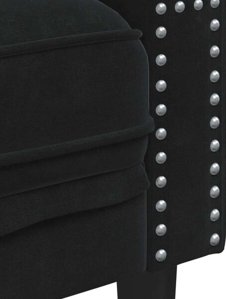 VidaXL fekete bársony Chesterfield kanapéfotel