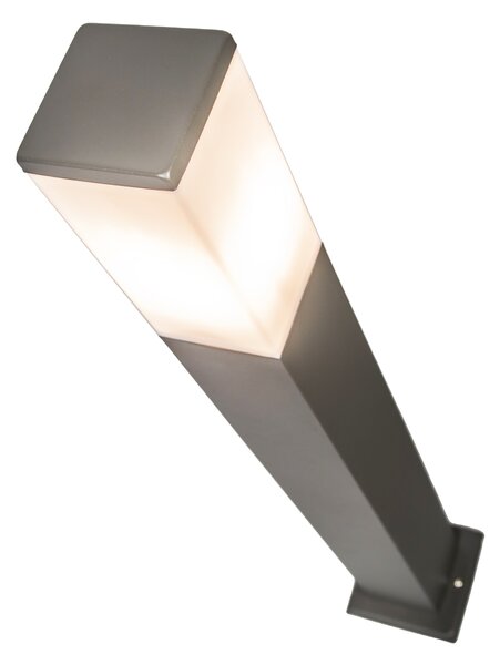 Modern kültéri lámpaoszlop sötétszürke opál üveggel 80 cm IP44 - Malios