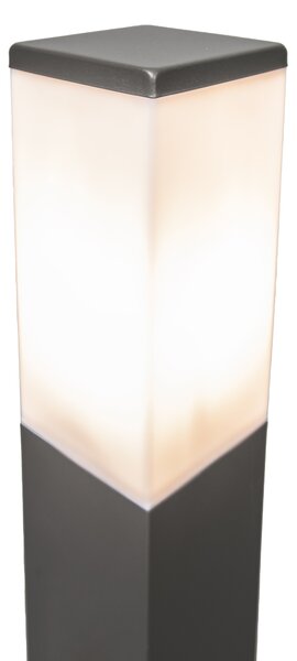 Modern kültéri lámpaoszlop sötétszürke opál üveggel 80 cm IP44 - Malios