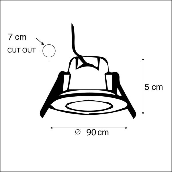 3 darabos süllyesztett spotlámpa készlet, kerek, acél, LED-del, IP65 - Simply