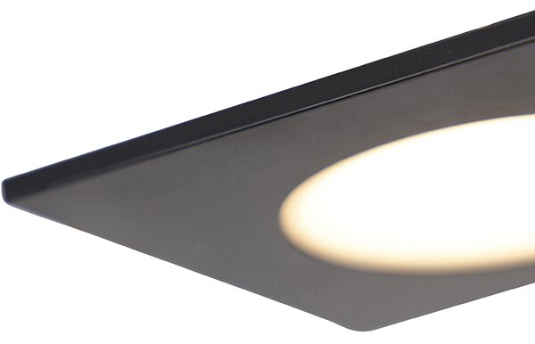 6 darabos modern süllyesztett spotlámpa szett fekete LED-del, 3 lépésben dimmelhető IP65 - Simply