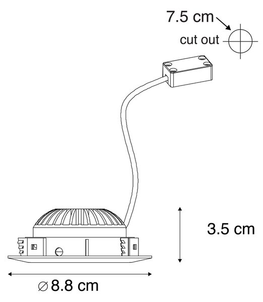3 db-os beépített spotlámpa készlet acélból LED-del IP44 - Relax LED