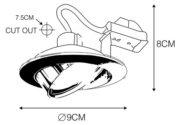 Okos, süllyesztett, dönthető spotlámpa réz színben, Wifi GU10-zel - Cisco