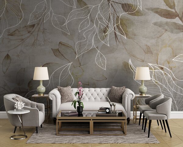 Fotótapéta Elegáns virágos design finom vonalakkal, Modern fotótapéta, Modern fotótapéta, u75352 - Muralas.hu