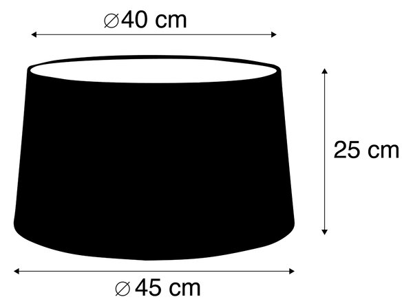 Vászon lámpaernyő sötétszürke kerek szögletes 45/40/25