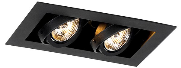 Modern beépített reflektor fekete 2-lámpás állítható - Oneon 70
