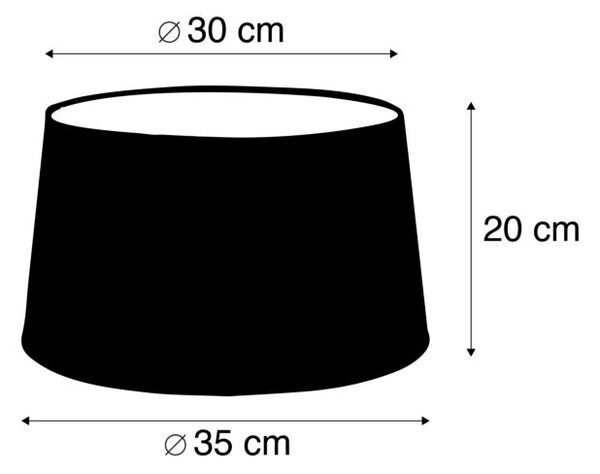 Fekete vászon lámpaernyő 35 cm