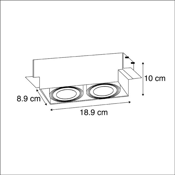 Okos beépített reflektor fekete, 2 db WiFi GU10 Trimless - Oneon 2