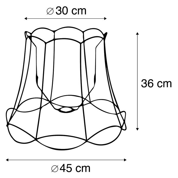 Fém lámpabúra fekete 45/36 - Granny Frame