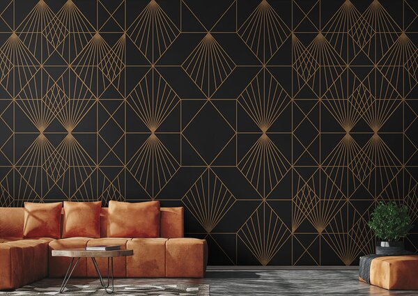 Fotótapéta Elegáns geometriai mintázatú fémes mintázat, Geometriai 3D fotótapéta, Népszerű fotótapéta, u75446 - Tapeko.hu