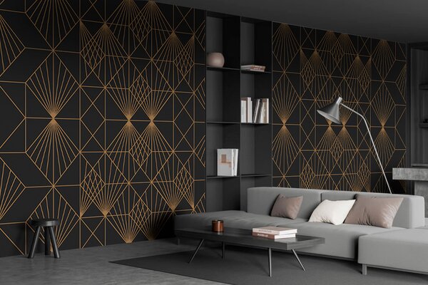 Fotótapéta Elegáns geometriai mintázatú fémes mintázat, Geometriai 3D fotótapéta, Népszerű fotótapéta, u75446 - Tapeko.hu