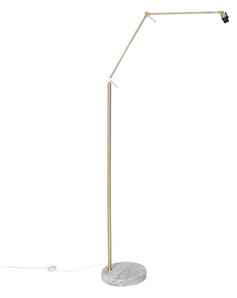 Modern állólámpa arany bársony árnyékolóval rózsaszín 50 cm - Editor