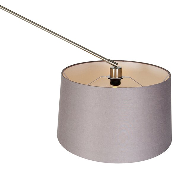 Modern állólámpa acélból, sötétszürke árnyékolóval 45 cm - Editor