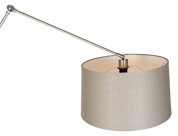 Modern állólámpa acélból, taupe színű árnyékolóval 45 cm - Editor