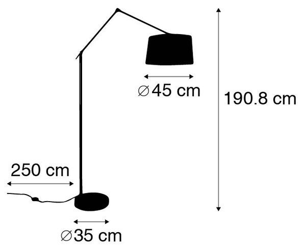 Modern állólámpa acélból, taupe színű árnyékolóval 45 cm - Editor