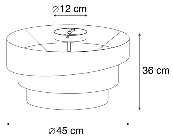 Modern mennyezeti lámpa barna 45 cm 3 lámpás - Drum Trio