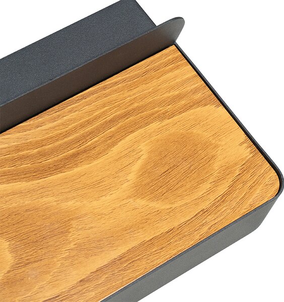 Modern fali lámpa fekete, LED-del, USB-vel és kapcsolóval - Ted