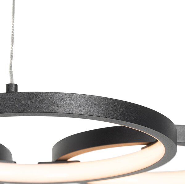 Függőlámpa fekete LED-del, 3 fokozatú dimmerrel, 3 lámpás - Rondas