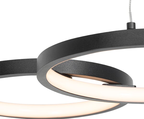 Függőlámpa fekete LED-del, 3 fokozatú dimmerrel, 3 lámpás - Rondas
