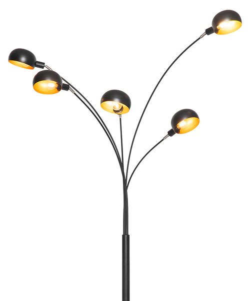Design állólámpa fekete arannyal 5-lámpás - Sixties Marmo