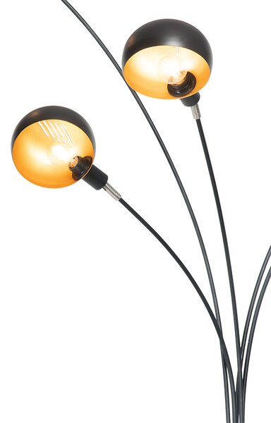 Design állólámpa fekete arannyal 5-lámpás - Sixties Marmo