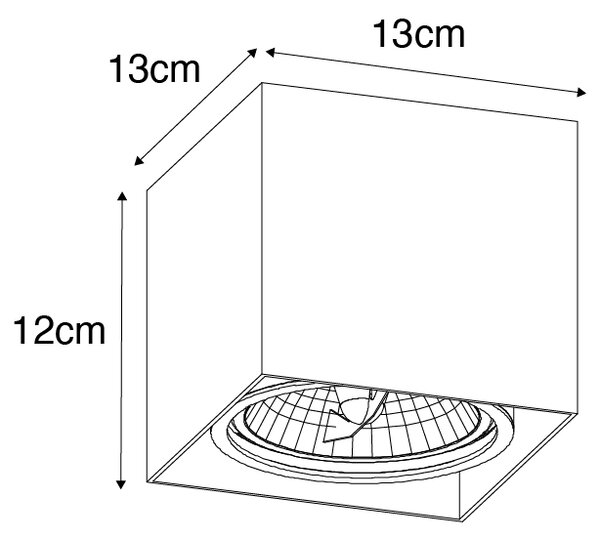 Design spotlámpa négyzet alakú AR111 foglalattal - Box