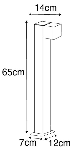 Ipari kültéri állólámpa antik arany 65 cm IP44 - Baleno