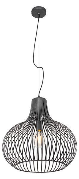 Modern függőlámpa fekete 48 cm - Saffira