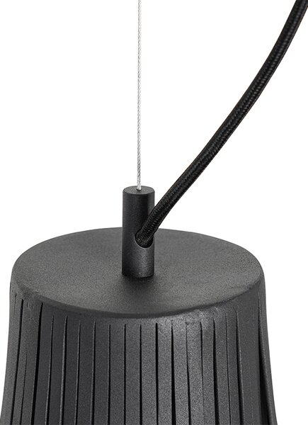Modern függőlámpa fekete 48 cm - Saffira