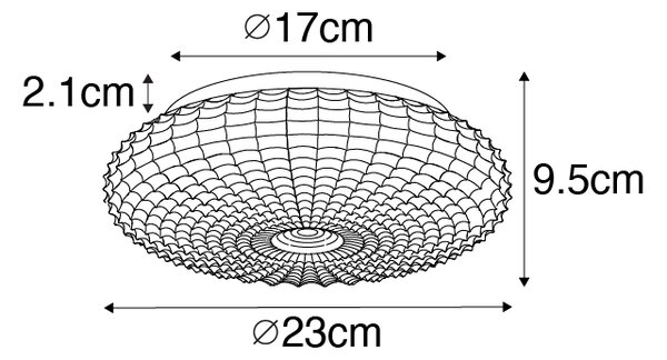 Klasszikus mennyezeti lámpa fekete füstüveggel 23 cm IP44 - Nohmi