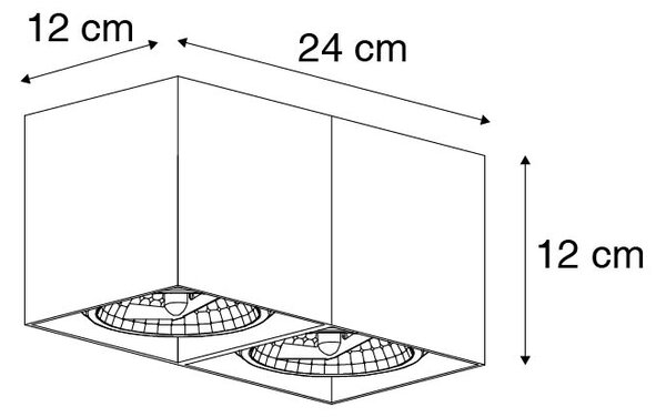 Design spotlámpa fekete téglalap alakú 2 lámpás - Box